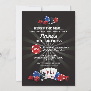 Las Vegas Casino Night Anniversaire Invitation de 