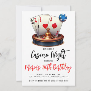 Las Vegas Casino Nuit Anniversaire Fête Invitation