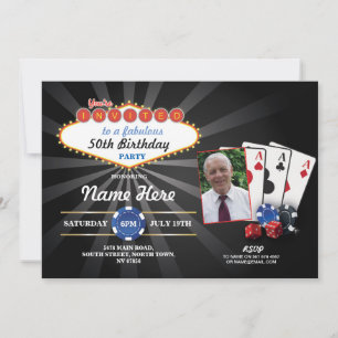 Las Vegas Casino Photo Anniversaire Invitation Par