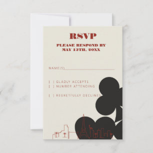 Las Vegas Casino Skyline Wedding Cartes RSVP