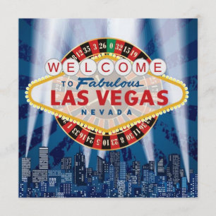 Las Vegas Cityscape Moderne Invitation unique