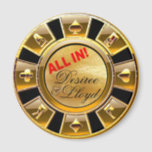 Las Vegas Deluxe Gold Casino Chip Magnet Favoriser<br><div class="desc">Si vous êtes Doing It In Vegas ou que vous avez un mariage thématique ou une réception à Las Vegas, ces magnets de jetons de casino en noir et or font les faveurs de mariage parfaites. Utilisez le bouton orange "Customisez-le" ci-dessus pour ajouter vos propres noms. Si vous avez besoin...</div>