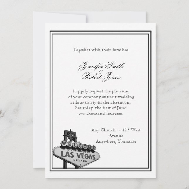 Las Vegas Destination Mariage Invitation (Devant)
