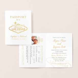 Las Vegas Destination Mariage Passport Invitation