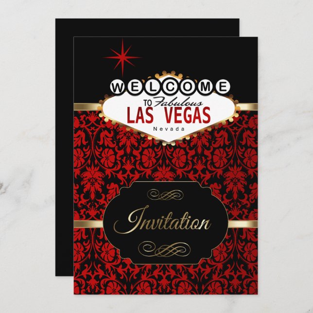 Las Vegas en damas rouge | Invitation à une soirée (Devant / Derrière)