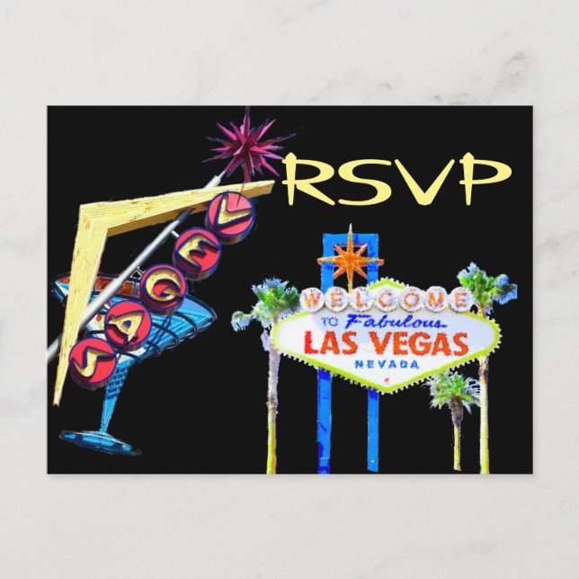 Las Vegas Faire-part de mariage RSVP (Devant)