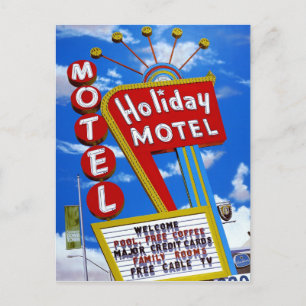 Las Vegas Holiday Motel Retro Neon Carte postale