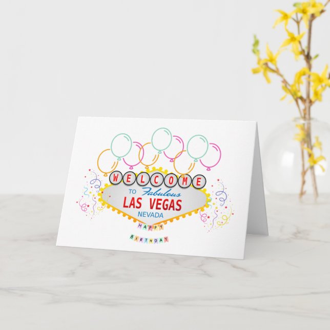 Las Vegas jolies cartes d'anniversaire (Fleur jaune)