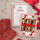 Las Vegas Jouer Carte King & Queen Mariage<br><div class="desc">Voici notre invitation de style carte à jouer Queen and King, le choix parfait pour votre mariage Las Vegas! Ces invitations sont conçues pour capturer l'essence de Sin City, avec leur design unique et leur style élégant. Chaque invitation comporte un roi royal et une reine de coeur. Les détails complexes...</div>