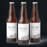Las Vegas Landmarks Étiquette de bière personnalis<br><div class="desc">Étiquette de bouteille de bière personnalisée pour Las Vegas moderne. La conception présente un croquis étonnant avec la possibilité de customiser vos noms et l'emplacement exact. Entrez l'outil de conception Zazzle pour des personnalisations supplémentaires.</div>