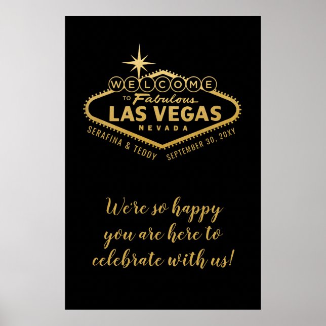 Las Vegas Mariage Affiche de bienvenue personnalis (Devant)
