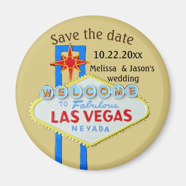Las Vegas Mariage Enregistrer la date Magnet (Devant)