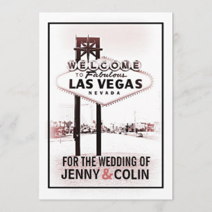 Las Vegas Mariage Invitations romantiques Vintages