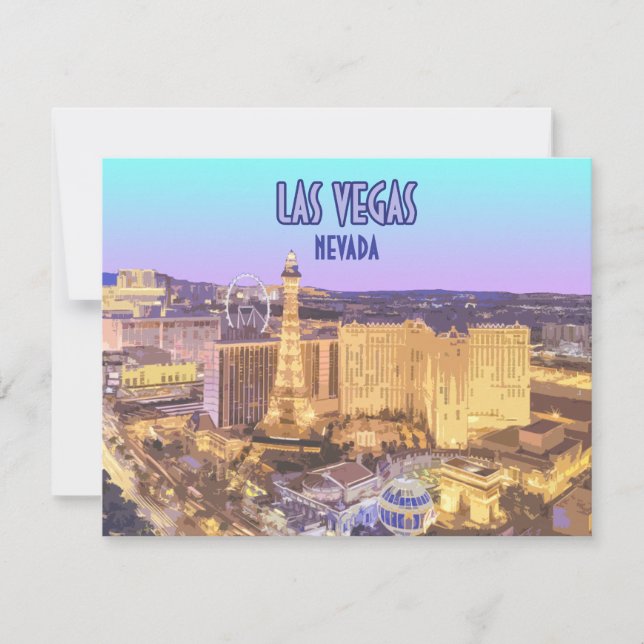 Las Vegas Nevada La Strip Vintage Flat Card (Devant)