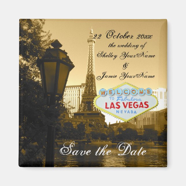 Las Vegas Nevada Mariage Sauvez la date Magnet (Devant)