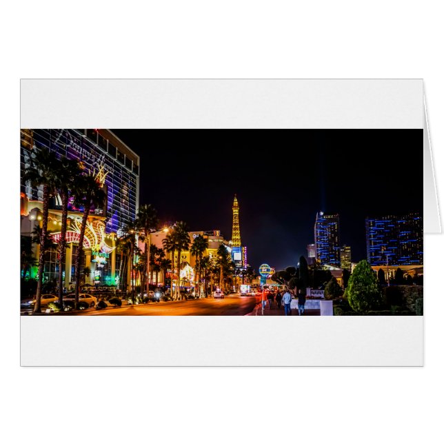 Las Vegas Night Lights Strip Eiffel Tower Casino (Devant horizontal)