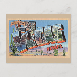 Las Vegas NV, Grande Lettre de Vœux, Carte Postale