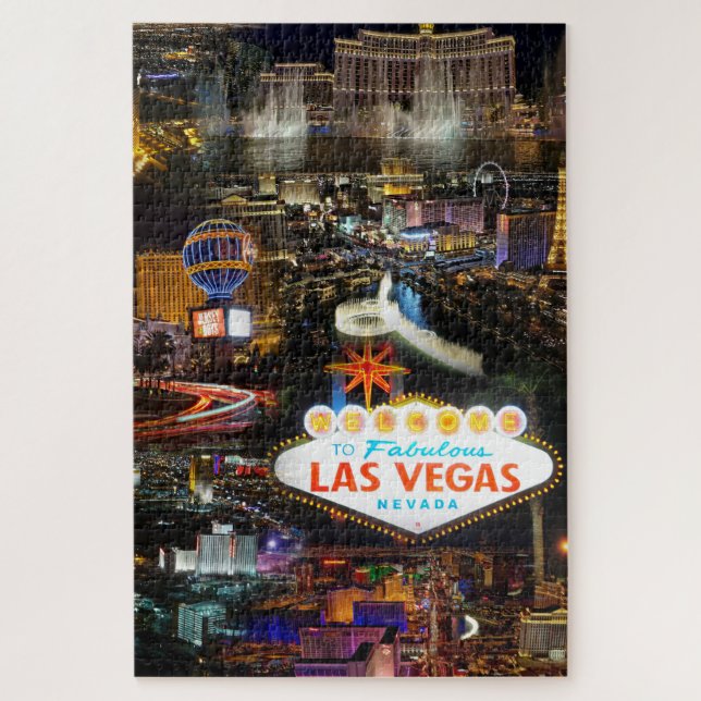 Las Vegas Photo Collage Difficile Jigsaw Puzzle (Vertical)