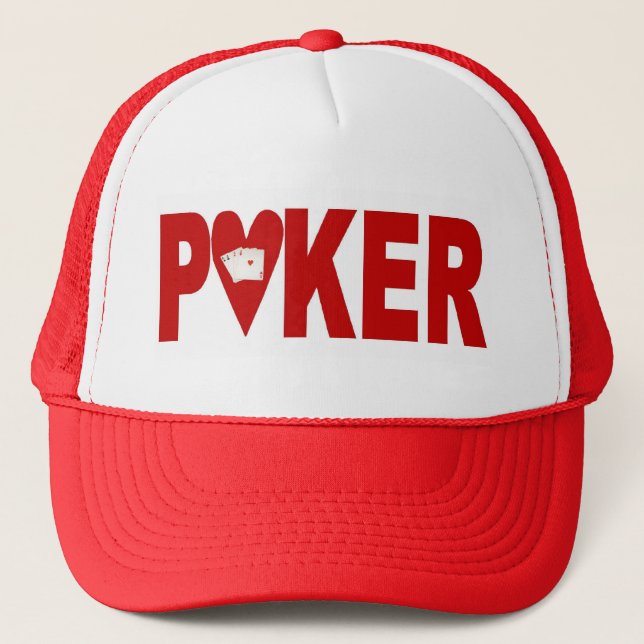 Las Vegas POKER Player Lucky Casquette Hearts (Devant)