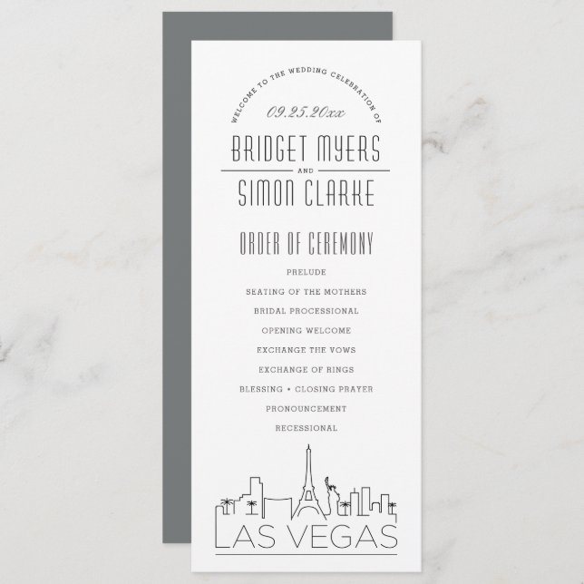 Las Vegas | Programme moderne de mariage Déco (Devant / Derrière)