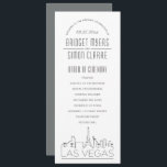 Las Vegas | Programme moderne de mariage Déco<br><div class="desc">Un programme de mariage déco sur le thème de la ligne d'horizon pour un mariage qui se déroule dans la belle et excitante ville de Las Vegas, Nevada. Cette carte de programme de mariage présente une illustration stylisée de l'horizon unique de la ville avec son nom en dessous. Il se...</div>