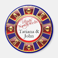 Las Vegas Red Blue Gold Casino Chip Magnet Favoris