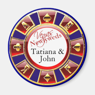 Las Vegas Red Blue Gold Casino Chip Magnet Favoris
