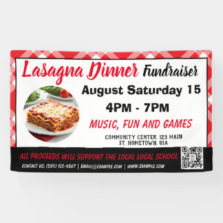 Lasagna Dîner rouge Fundraiser Bannière