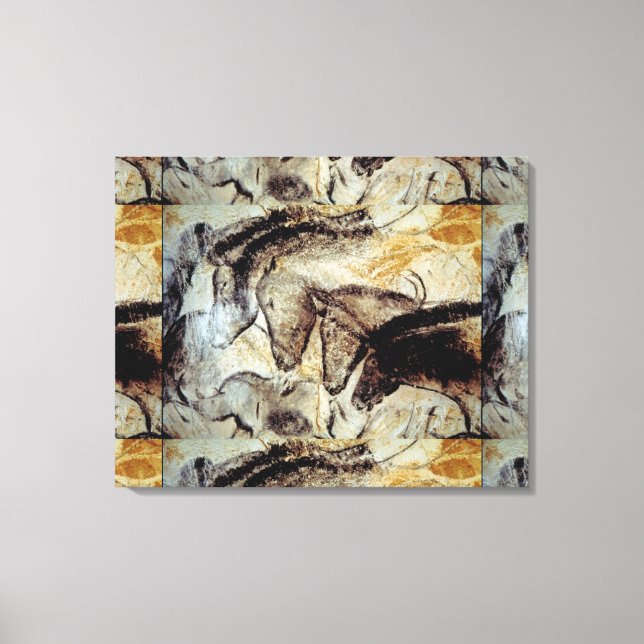 Lascaux Cave Peinture de Chevaux sur toile (Recto)