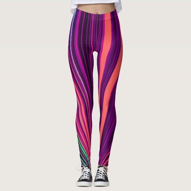 Laser Lights Leggings rose et violet (Devant)