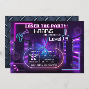 Laser tag Anniversaire Fête Invitation pour garçon