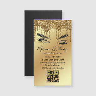 lash and brow qr code golden business aimant
