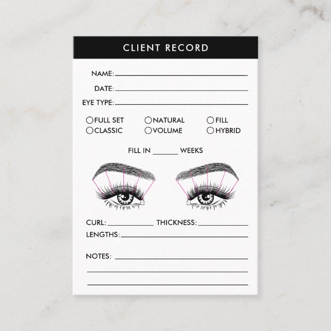 Lash Client Record Ajouter un Carte de visite de l (Devant)