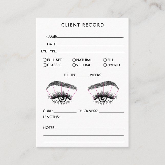 Lash Client Record Ajouter un Carte de visite de l (Devant)