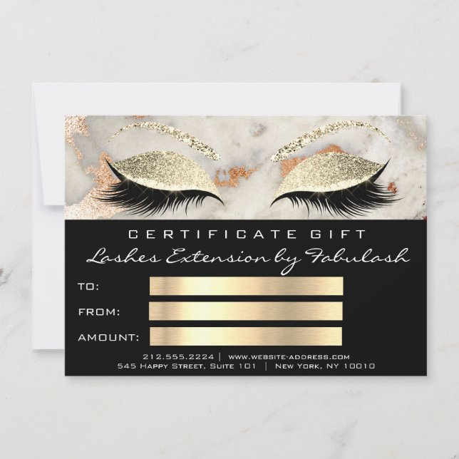 Lash Coral Marbre maquillage noir certificat cadea (Devant)