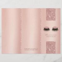 Lashes Beauté Salon Rose Gold Tri-Fold Bruchures