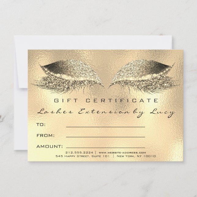 Lashes Beauty Studio certificat maquillage cadeau  (Devant)