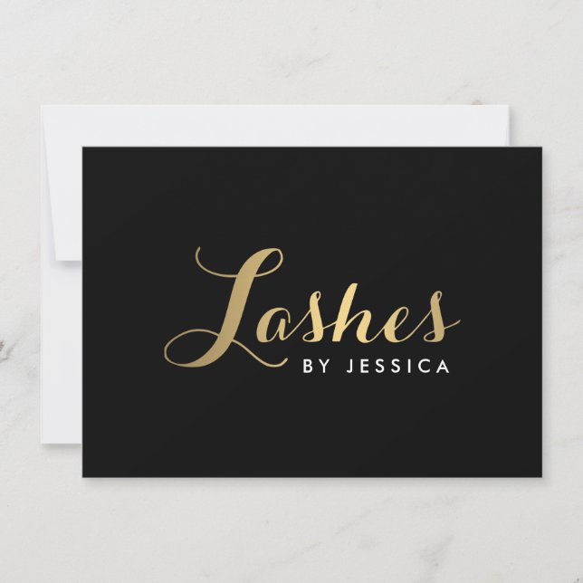 Lashes de verre Script Gold/Black certificat cadea (Devant)