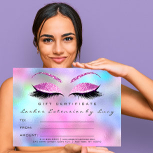 Lashes Extension certificat maquillage cadeau bleu