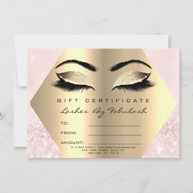 Lashes maquillage Gold Diamond certificat cadeau r (Devant)