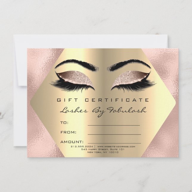 Lashes maquillage Gold Verre Certificat cadeau Pin (Devant)