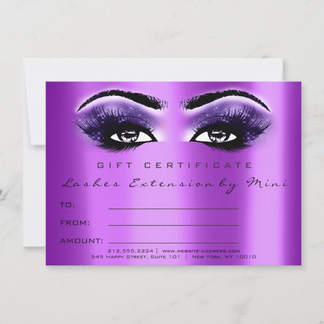 Lashes Yeux Violet Violet certificat maquillage Ca (Devant)
