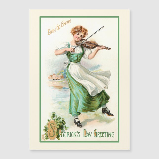 Lass irlandais vintage avec Fiddle (Devant)