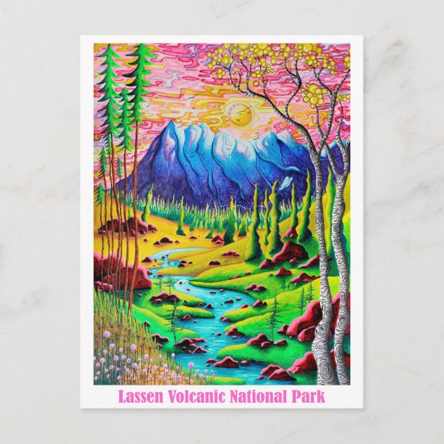 Lassen Volcanic National Park Travel Art Carte pos (Devant)