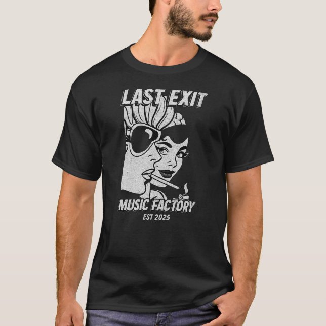 Last Exit Music Factory- Retro Girls- Dark T-Shirt (Devant)