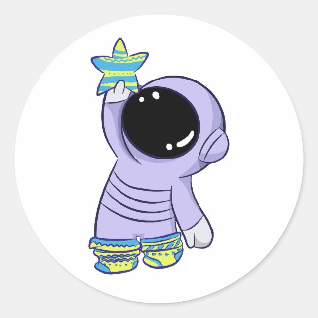 L'astronaute dans différents stickers chaussettes (Devant)