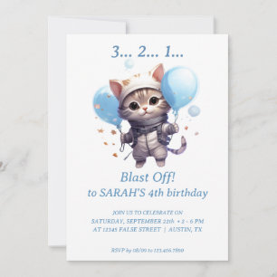 L'astronaute de chat pour enfants : Invitation de