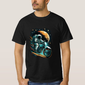 l'astronaute de l'espace à vélo t-shirt design