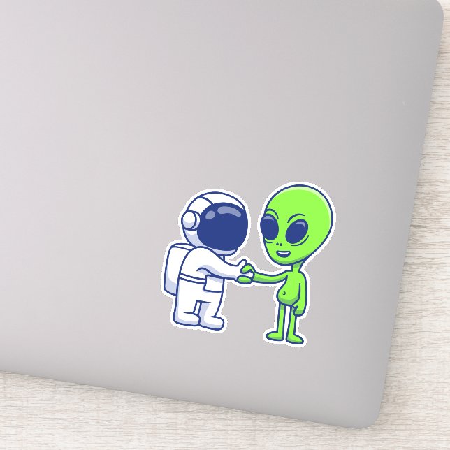 L'astronaute rencontre des stickers de vinyle Alie (Détail)