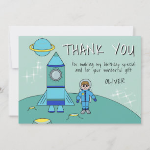 L'astronaute Rocket Boy Carte de remerciements d'a